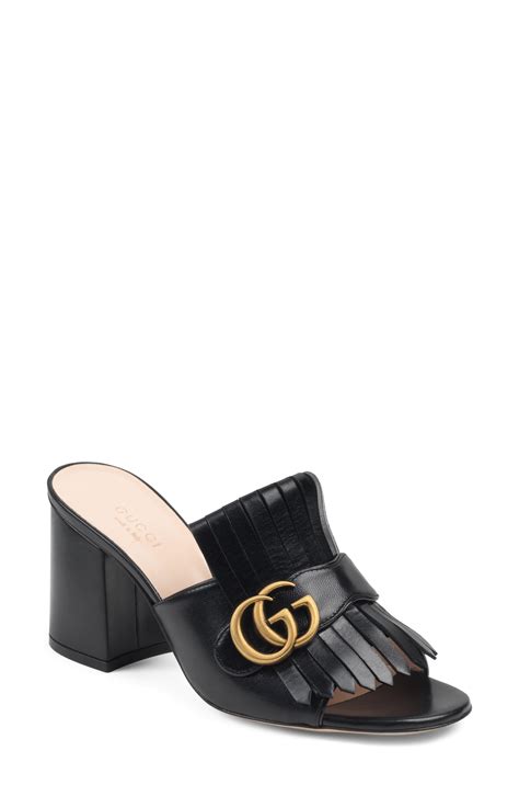 gucci marmont slide heeled sandals|gucci outlet sandals.